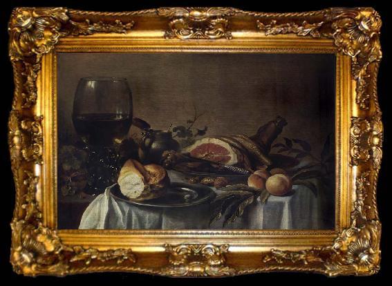 framed  Pieter Claesz Still life with Ham, ta009-2